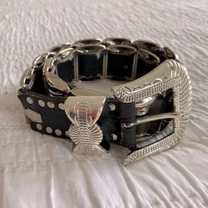 NANNI Italian black metallic belt